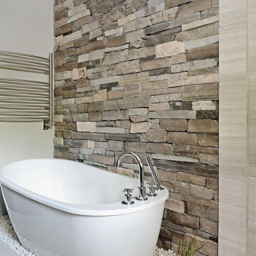 Modern bathroom with stylish renovation finish